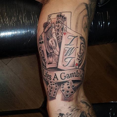 blackjack tattoo|life's a gambler tattoo.